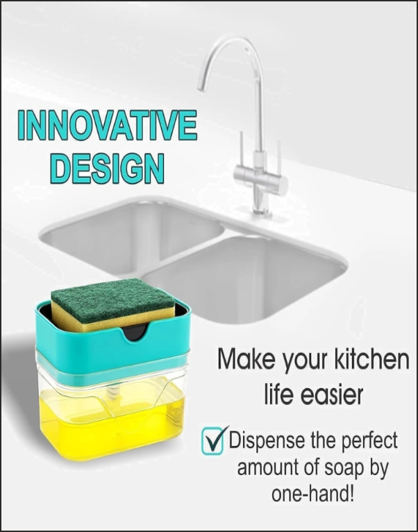 Liquid Soap Dispenser with Sponge Holder for Kitchen Sink - Image 5