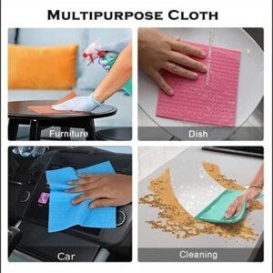 Cellulose Sponge Absorbent Cleaning Cloths Multipurpose5 Pieces Set Suitable for Cleaning & Wiping Kitchenware 20 cm X 17.5 cm