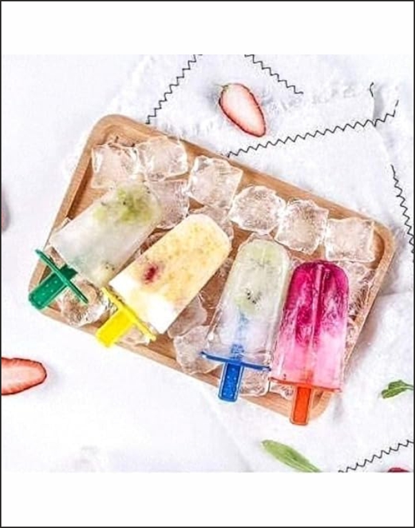 Set of 4 Plastic Reusable Ice Pop Makers, Homemade PopsicleFrozen Ice CreamKulfi Candy for Children & Adults - Multicolor, - Image 4