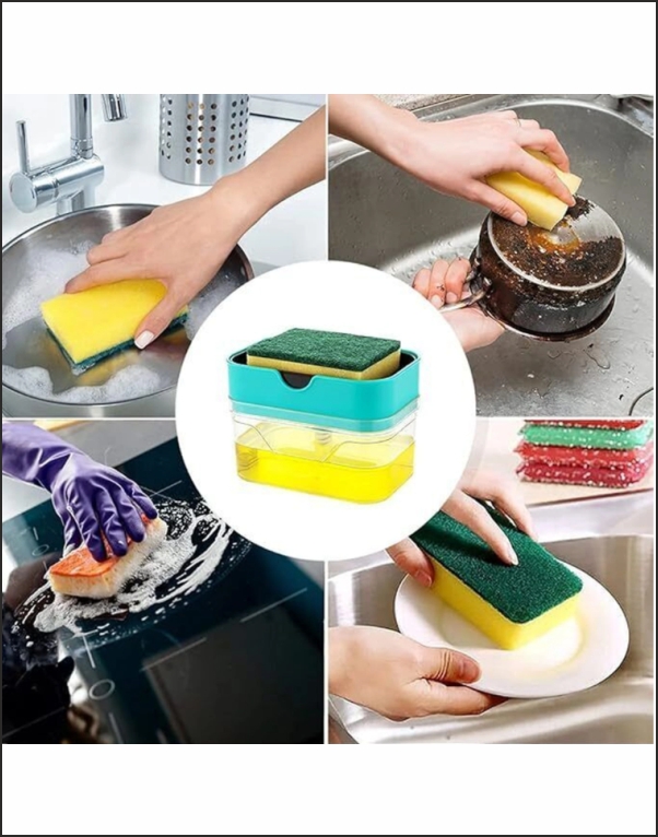 Liquid Soap Dispenser with Sponge Holder for Kitchen Sink - Image 3