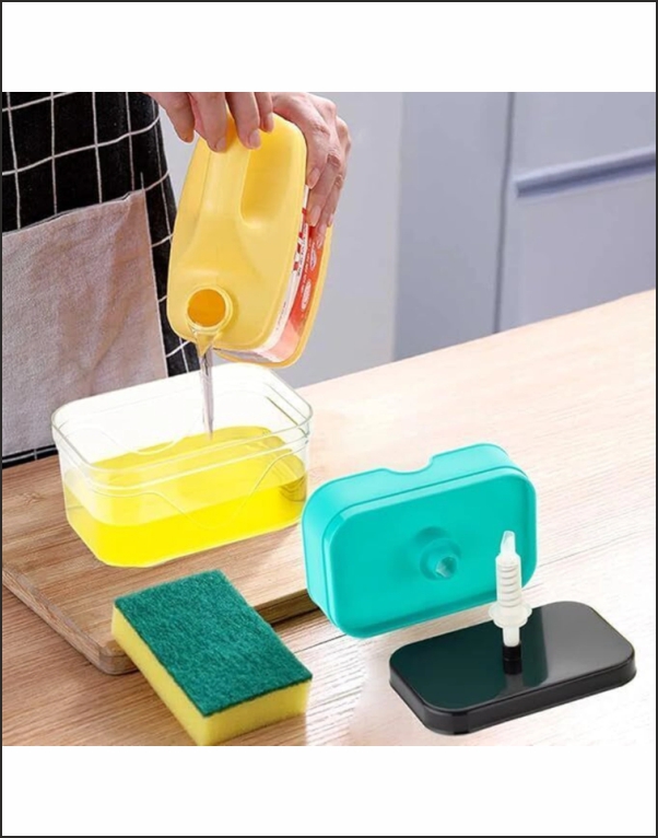 Liquid Soap Dispenser with Sponge Holder for Kitchen Sink - Image 2