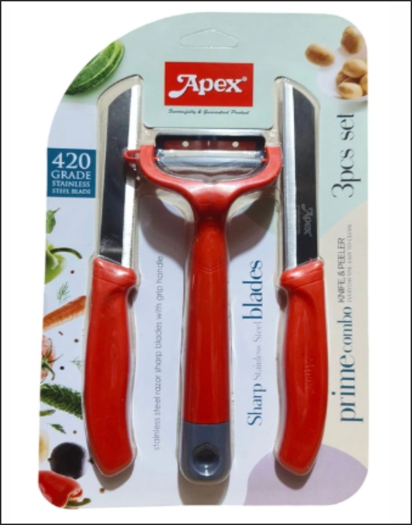 Apex Prime Combo Knife & Peeler 3pcs Set - Premium Kitchen Kit