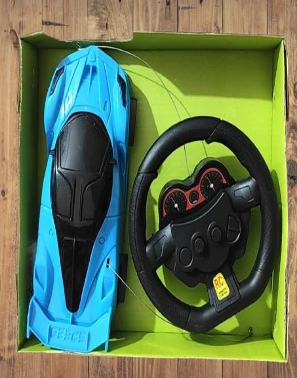 Smart RC Car with Steering Wheel Remote Controller 1:18 Scale Racing Toy for Kids