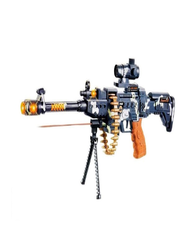 Musical Army Style Toy Gun with Music, Laser Lights & Sound Effects for Kids – Pack of 1