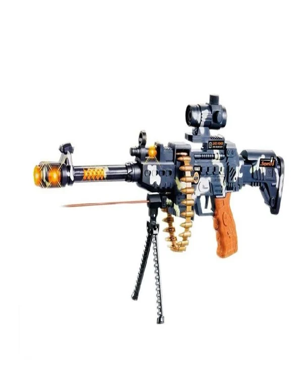 Musical Army Style Toy Gun with Music, Laser Lights & Sound Effects for Kids – Pack of 1