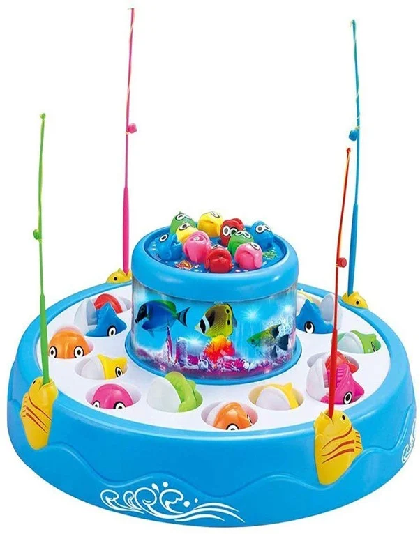 Big Fish Catching Game Toy with 26 Fish & 4 Fishing Rods, Music & Lights