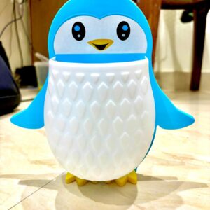 Cute Penguin Multipurpose Plastic Storage Organizer for Kids | Desk Organizer | Stationery Holder | Toy Storage Container | Blue & White