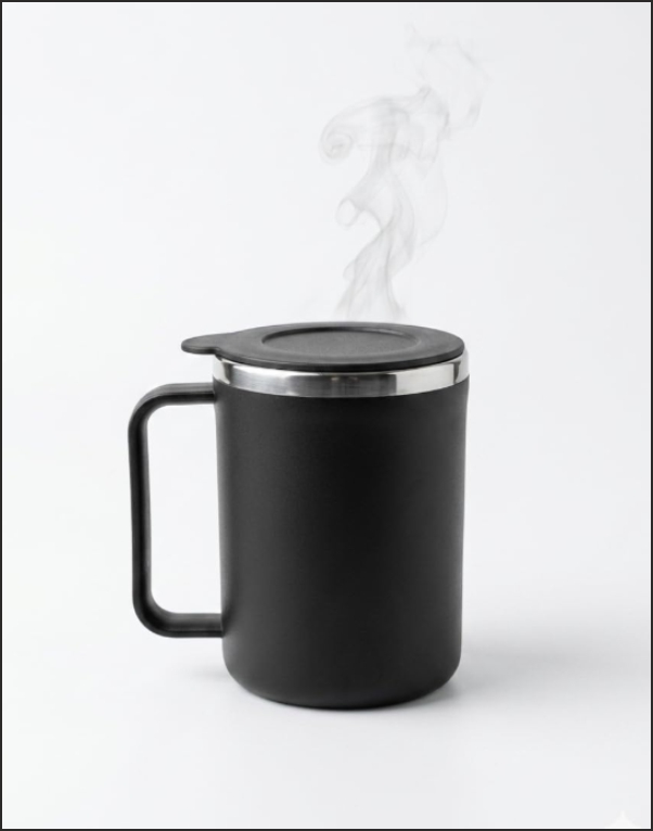 Happy Mug 400 ML Stainless Steel Coffee Mug with Lid - Image 3