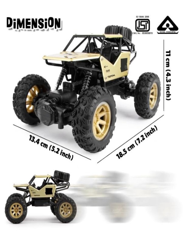 Powerful Remote Control Racing Monster Truck Rock Crawler 4 Wheel Drive Metal Alloy Body - Image 2