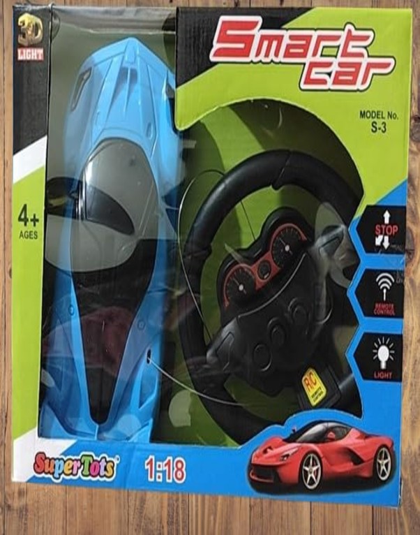 Smart RC Car with Steering Wheel Remote Controller 1:18 Scale Racing Toy for Kids - Image 2