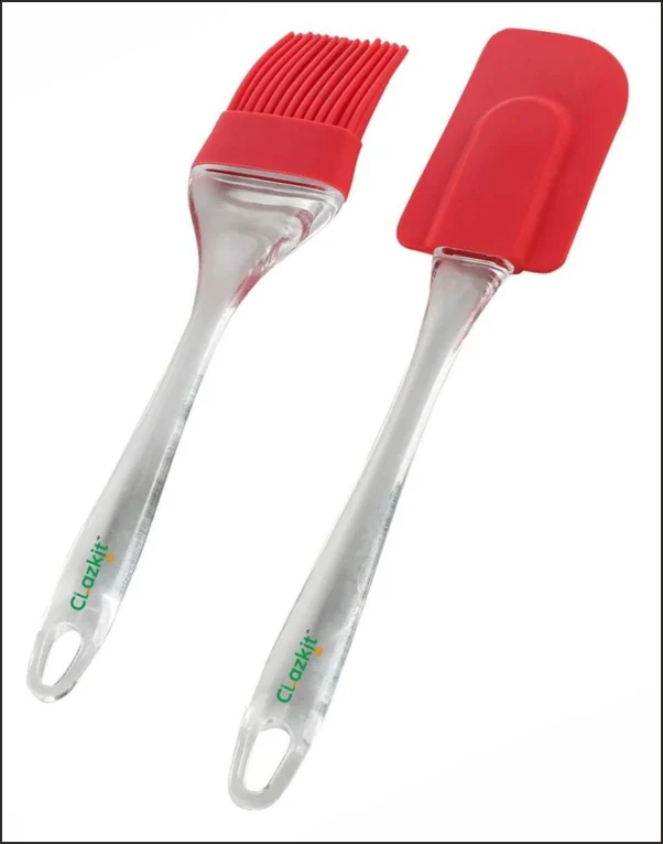Premium Silicone Basting Brush and Spatula Combo – 2 Piece Kitchen Tool Set