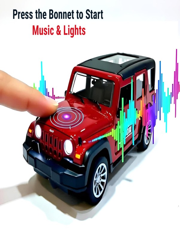 Metal Thar Toy Car with Light & Music | Pull Back Action Vehicle for Kids - Image 3