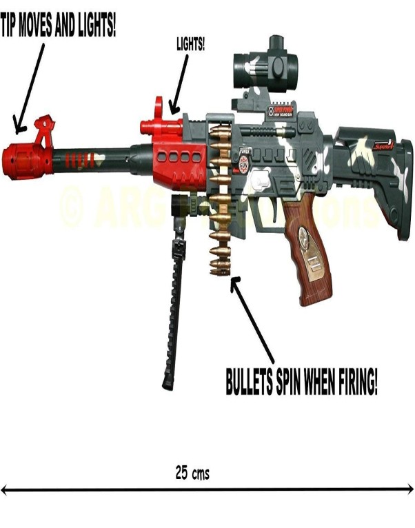 Musical Army Style Toy Gun with Music, Laser Lights & Sound Effects for Kids – Pack of 1 - Image 3