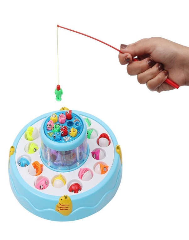 Big Fish Catching Game Toy with 26 Fish & 4 Fishing Rods, Music & Lights - Image 3