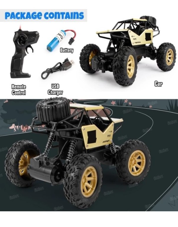 Powerful Remote Control Racing Monster Truck Rock Crawler 4 Wheel Drive Metal Alloy Body - Image 3