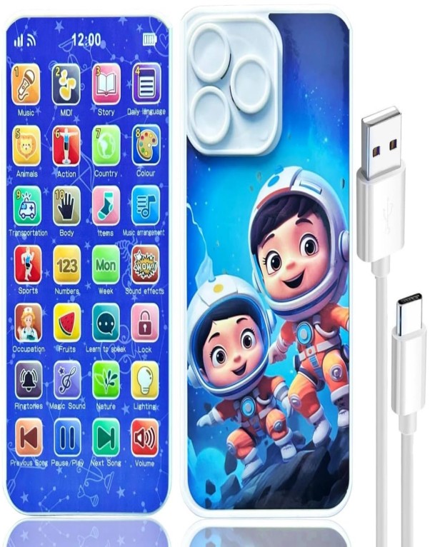 Rechargeable Educational Phone Toy for Kids 2-12 Years – 24 Learning Modes Talking Smart Mobile Toy - Image 3