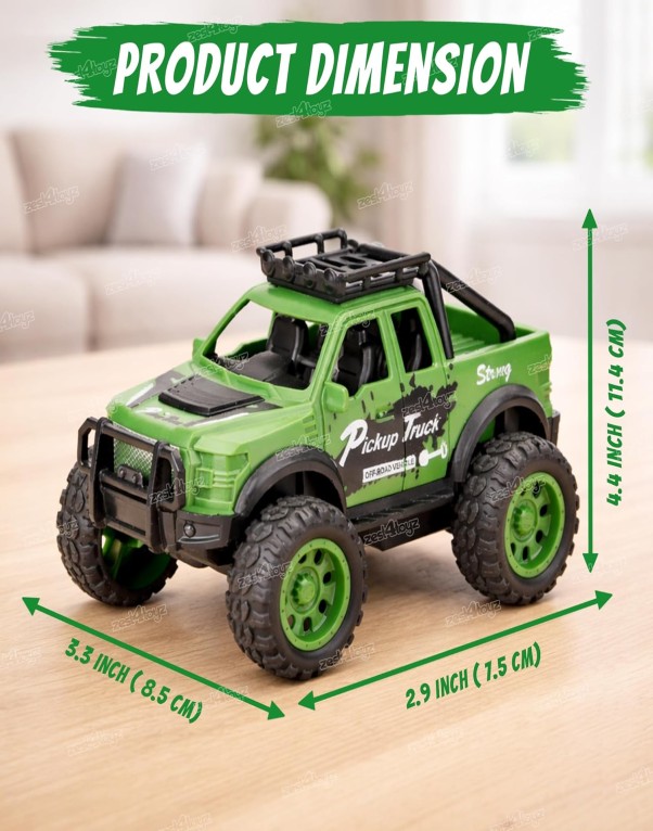 Zest 4 Toyz Kids Pickup Truck Toy Car with LED Lights & Music | Off-Road Vehicle for Kids Kids Pickup Truck Toy Car with LED Lights - Image 3