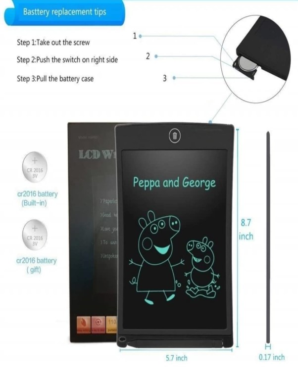 8.5 Inch LCD Writing Tablet for Kids | Reusable Digital Drawing Pad - Image 4