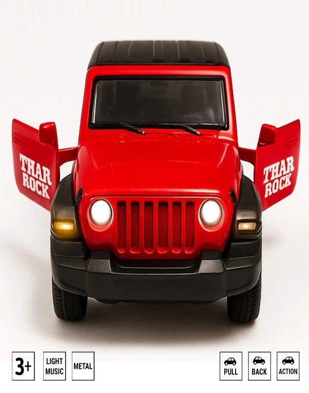 Metal Thar Toy Car with Light & Music | Pull Back Action Vehicle for Kids - Image 4
