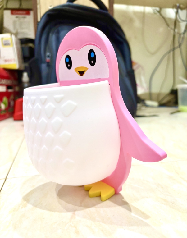 Rudrisha 1pc Penguins Shape Toothbrush Holder Plastic Stand for Toothpaste, Comb, Brush, Cream, Lotion Kids Bathroom Cup Drain Waterproof Self-Adhesive(Set of 1,Multicolor) - Image 6