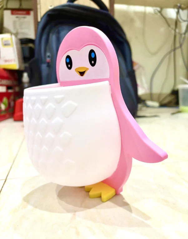 Rudrisha 1pc Penguins Shape Toothbrush Holder Plastic Stand for Toothpaste, Comb, Brush, Cream, Lotion Kids Bathroom Cup Drain Waterproof Self-Adhesive(Set of 1,Multicolor) - Image 6