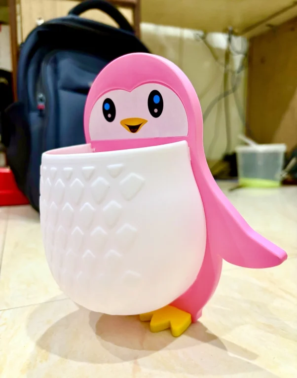 Rudrisha 1pc Penguins Shape Toothbrush Holder Plastic Stand for Toothpaste, Comb, Brush, Cream, Lotion Kids Bathroom Cup Drain Waterproof Self-Adhesive(Set of 1,Multicolor) - Image 5