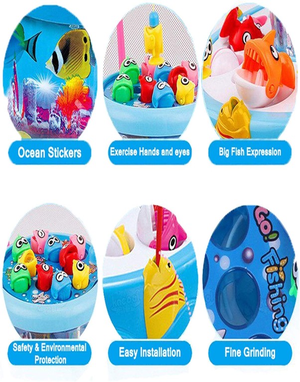 Big Fish Catching Game Toy with 26 Fish & 4 Fishing Rods, Music & Lights - Image 5
