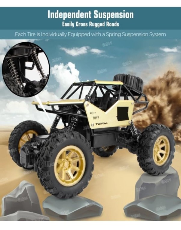 Powerful Remote Control Racing Monster Truck Rock Crawler 4 Wheel Drive Metal Alloy Body - Image 5