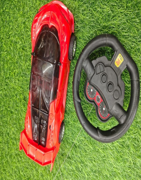 RC Car Toy with Steering Wheel Controller for Kids – Red Sports Racing Car - Image 5
