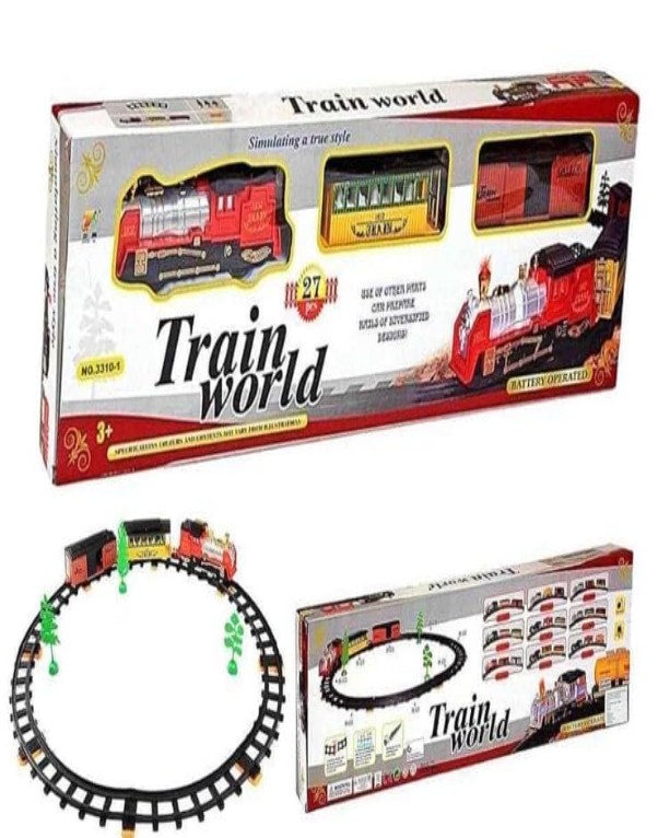 Train World Battery Operated Toy Train Set with Track | 27 Pieces Educational Train Toy for Kids - Image 5
