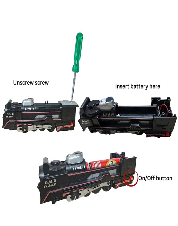 Classic Battery Operated Steam Train Toy Set with Track for Kids - Image 2