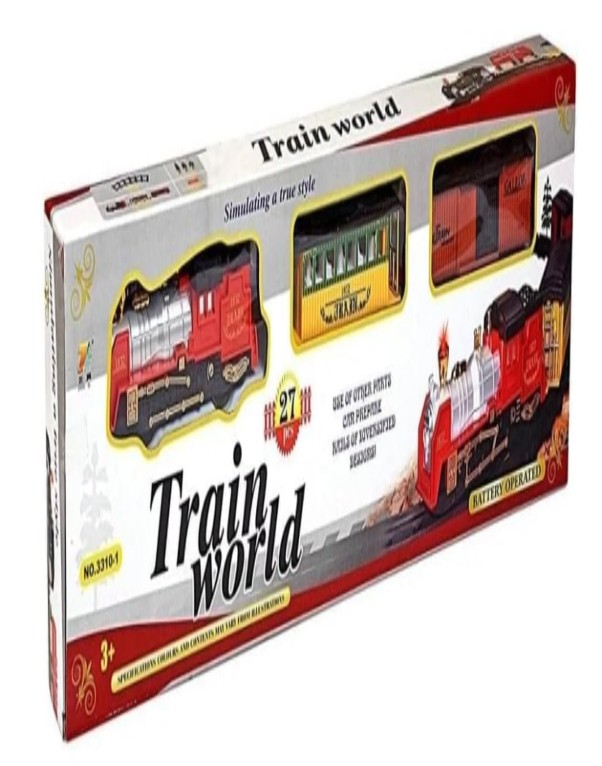 Train World Battery Operated Toy Train Set with Track | 27 Pieces Educational Train Toy for Kids - Image 6