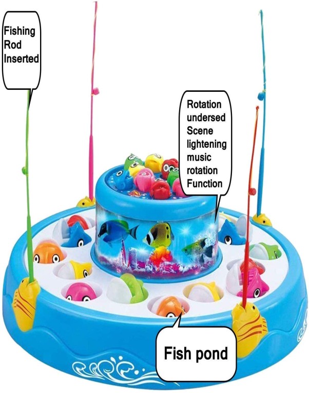 Big Fish Catching Game Toy with 26 Fish & 4 Fishing Rods, Music & Lights - Image 6