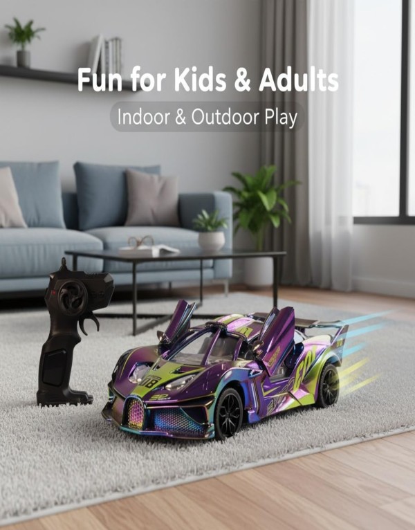Remote Control Sports Racing Car with Opening Doors | Rechargeable RC Drift Car Toy for Kids & Adults - Image 8
