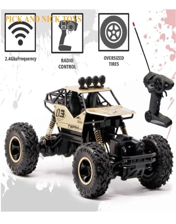 Powerful Remote Control Racing Monster Truck Rock Crawler 4 Wheel Drive Metal Alloy Body - Image 7