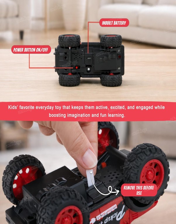 Zest 4 Toyz Kids Pickup Truck Toy Car with LED Lights & Music | Off-Road Vehicle for Kids Kids Pickup Truck Toy Car with LED Lights - Image 7