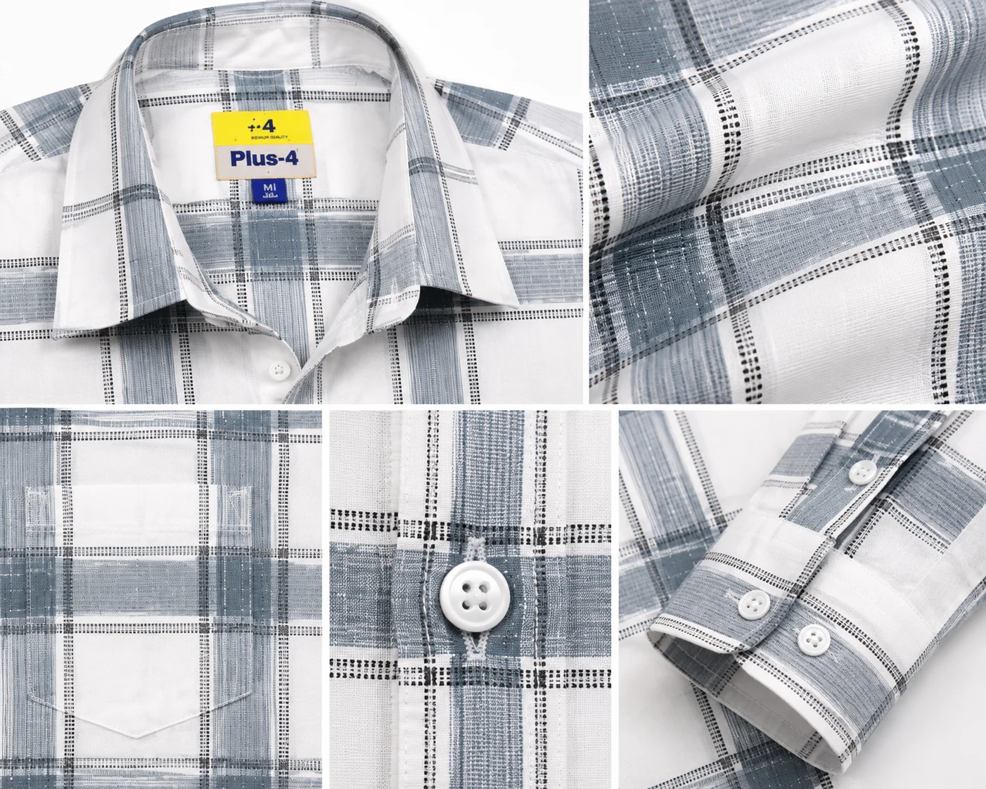 Men’s Premium Cotton Beige Check Full Sleeve Shirt - Image 5