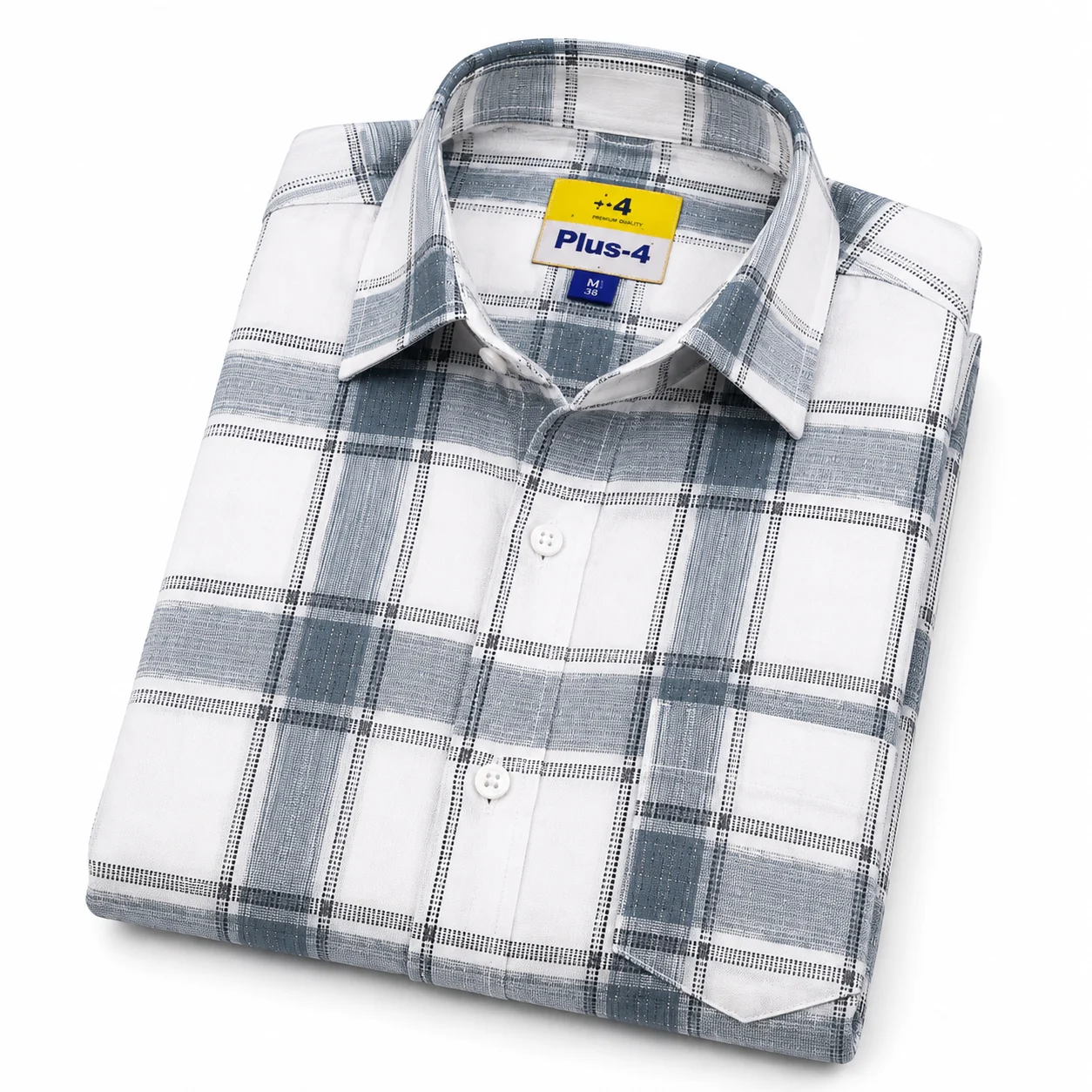 Men’s Premium Cotton Beige Check Full Sleeve Shirt - Image 4